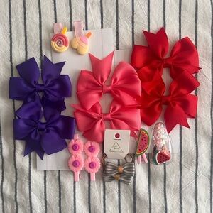 Colorful Hair Bow and Clip Set